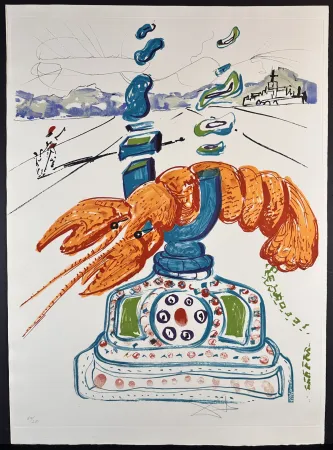 Incisione Dali - Imaginations & Objects of The Future Cybernetic Lobster Telephone