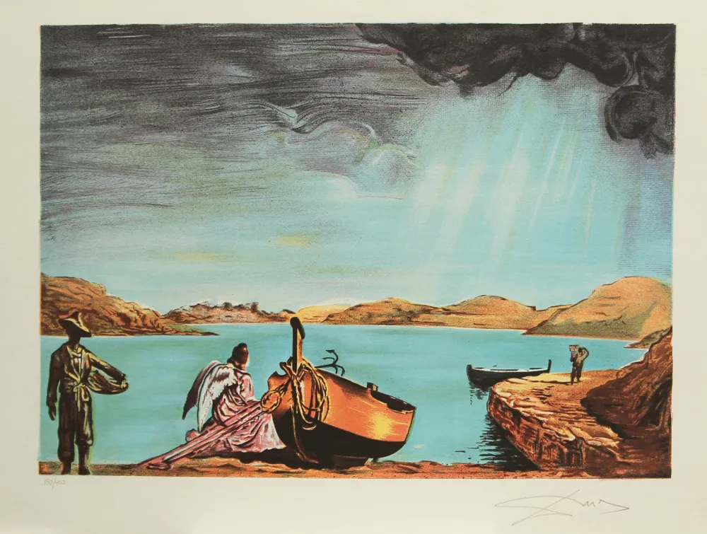 Litografia Dali - LA BARCA DI SOLA