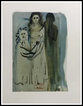 Incisione Su Legno Dali - LA DIVINE COMEDIE - Dans la fumée des coléreux