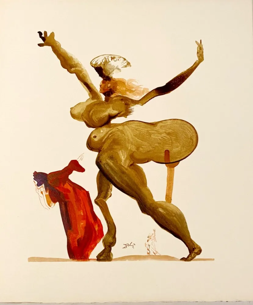 Incisione Su Legno Dali - La Divine Comédie - Enfer 33 - Les traitres envers leurs hôtes