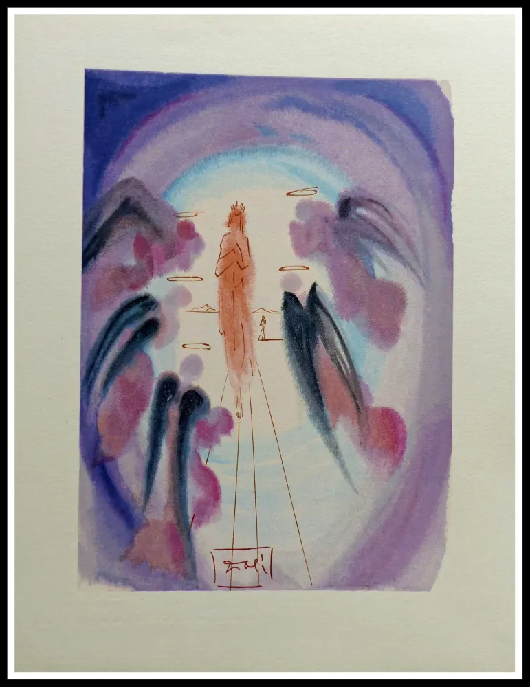 Incisione Su Legno Dali - LA DIVINE COMEDIE - La joie des Bienheureux