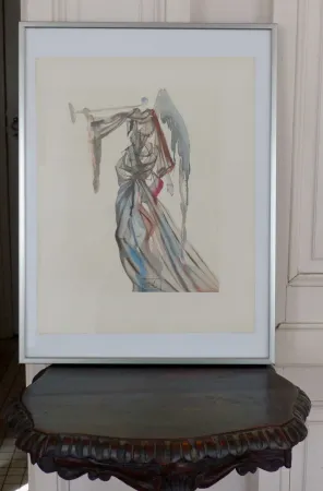 Incisione Su Legno Dali - LA DIVINE COMEDIE - L'ange du soleil