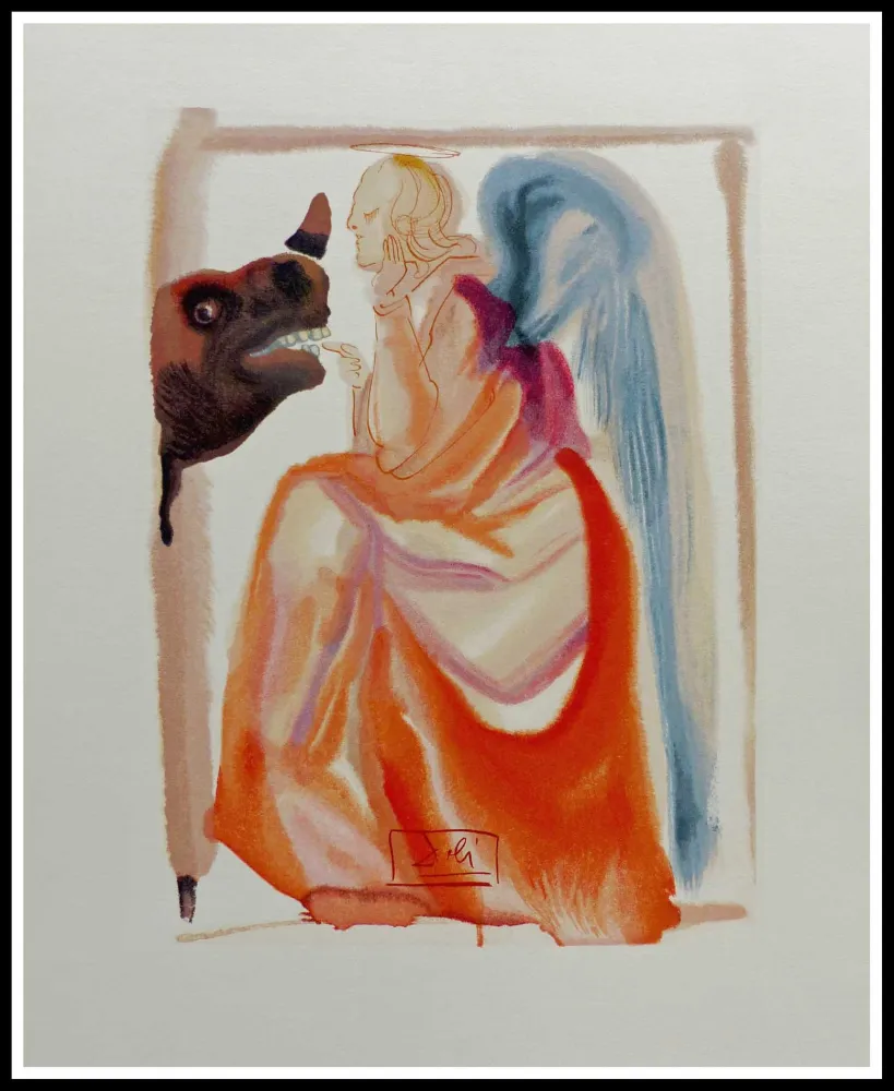 Incisione Su Legno Dali - LA DIVINE COMEDIE - Le ciel de Mercure