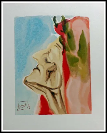 Incisione Su Legno Dali - LA DIVINE COMEDIE - Le nouveau de doute de Dante