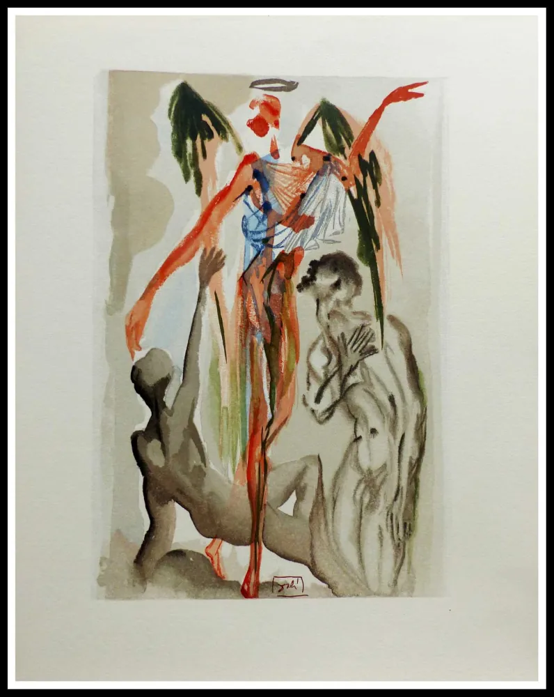 Incisione Su Legno Dali - LA DIVINE COMEDIE - Le paradis terrestre