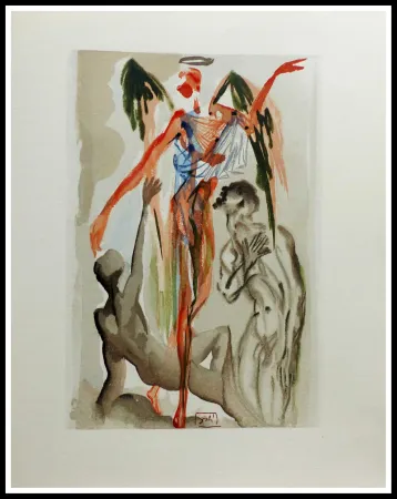 Incisione Su Legno Dali - LA DIVINE COMEDIE - Le paradis terrestre