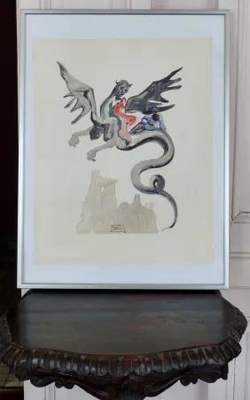 Incisione Su Legno Dali - LA DIVINE COMEDIE - Les usuriers