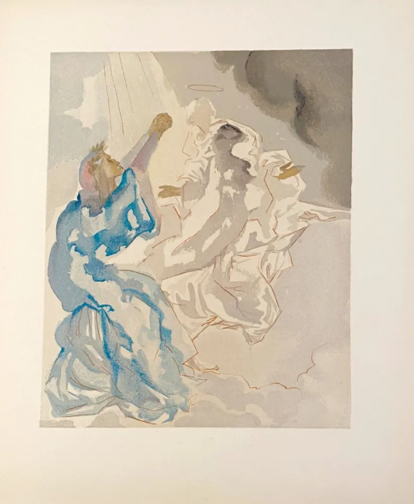 Incisione Su Legno Dali - La Divine Comédie - Paradis 05 - Nouvel aspect de Béatrice