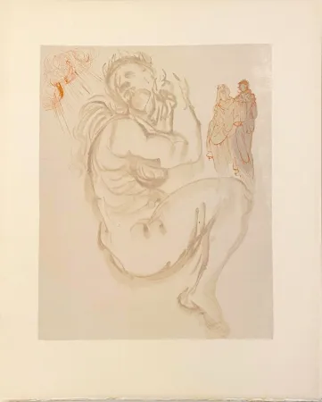 Incisione Su Legno Dali - La Divine Comédie - Purgatoire 19 - Le songe de Dante
