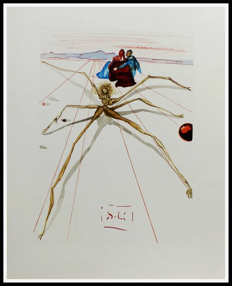 Incisione Su Legno Dali - LA DIVINE COMEDIE - Quittant la corniche