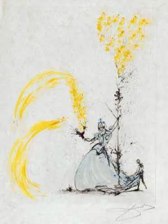 Incisione Dali - La Fille a Page