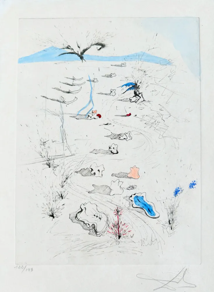 Incisione Dali - La Plage de Sète