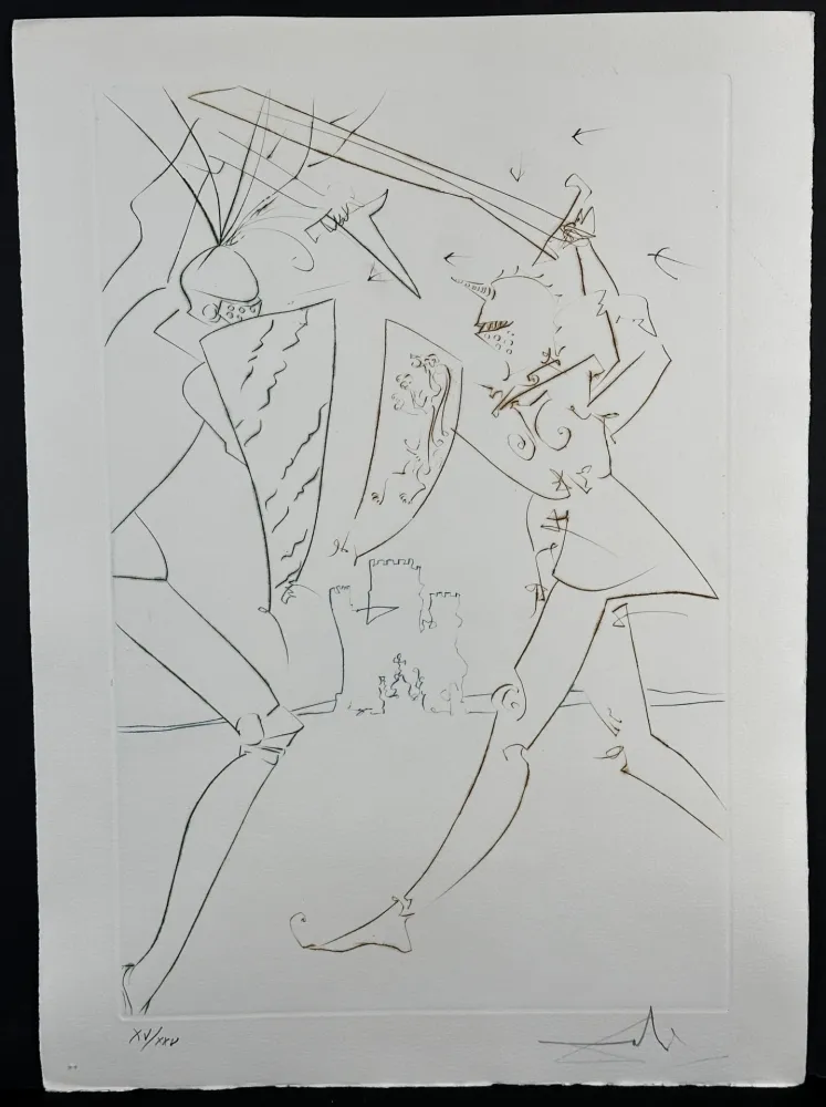 Incisione Dali - La Quete du Graal The Pass of Gadalore