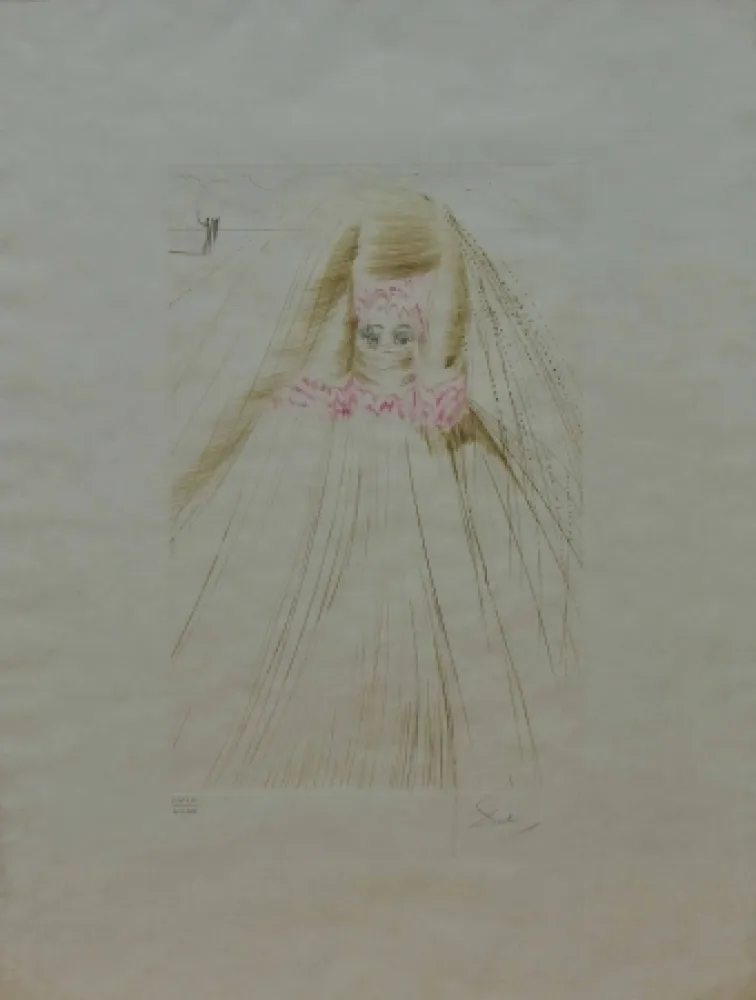 Acquaforte Dali - La regina con la tunica di seta