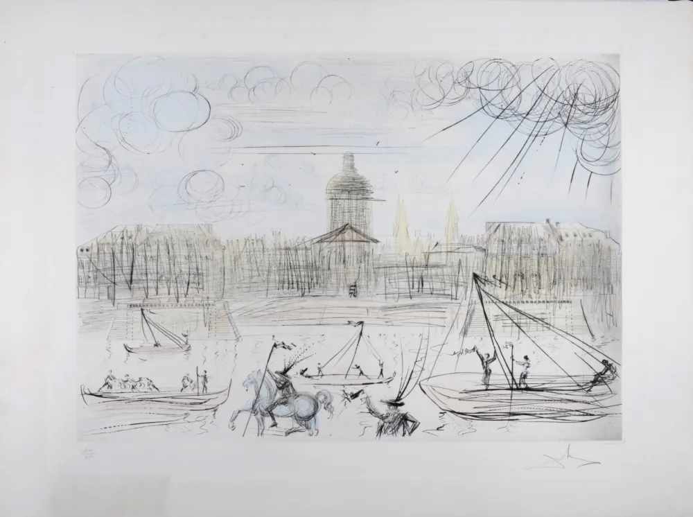 Incisione Dali - L'Académie de Paris, 1971 - Hand-signed