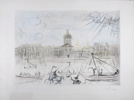 Incisione Dali - L'Académie de Paris, 1971 - Hand-signed