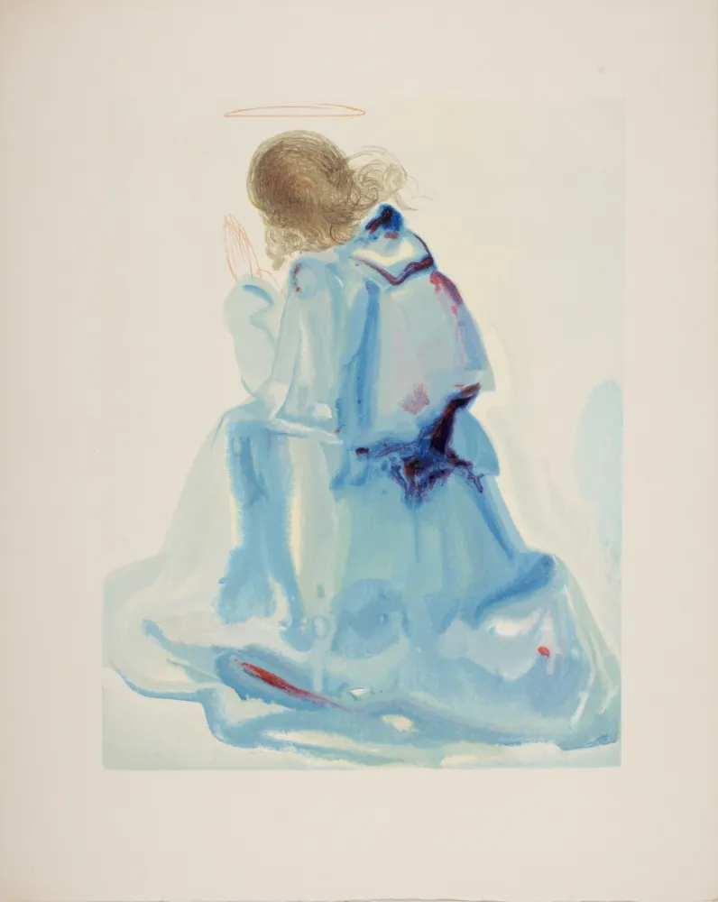 Incisione Su Legno Dali - L'Ange, 1963