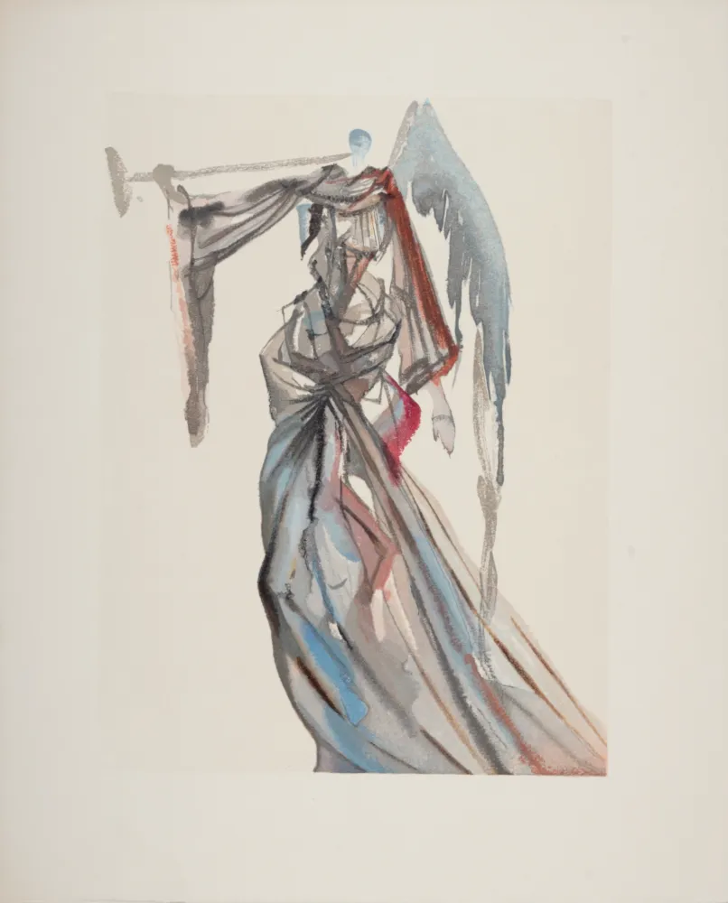 Incisione Su Legno Dali - L'Ange du Soleil, 1963