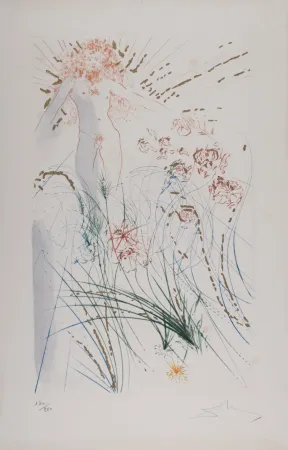 Incisione Dali - Le bien-aimé se nourrit parmi les lys, 1971