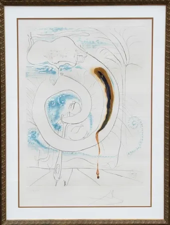 Incisione Dali - Le Cercle Visceral du Cosmos from La Conquete du Cosmos