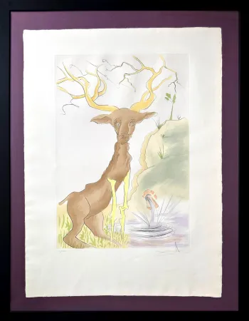 Acquaforte Dali - Le Cerf se voyant dans l'eau (The Stag Reflected in the Water)