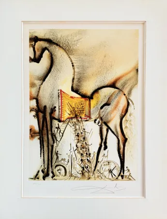 Litografia Dali - Le cheval de Troie