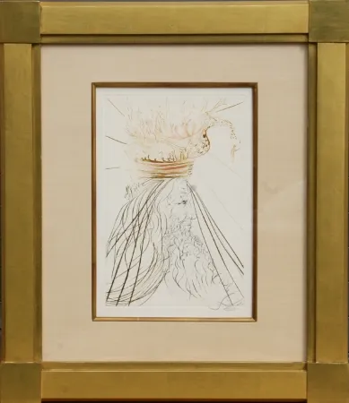 Incisione Dali - Le Roi Marc from Tristan et Iseult