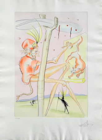 Acquaforte Dali - Le Singe et le Léopard (The Monkey and the Leopard)