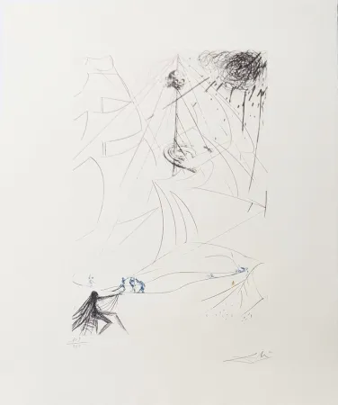 Incisione Dali - Le vaisseau fantôme - Hommage à Richard Wagner