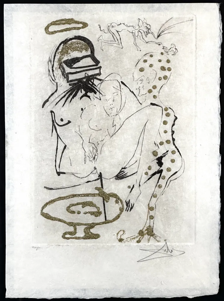 Incisione Dali - Les Amours Jaunes Duel with Camelias