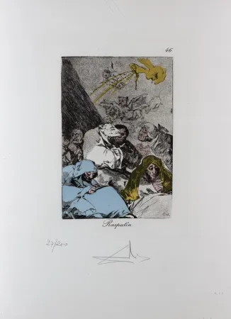 Incisione Dali - Les Caprices de Goya Rasputin