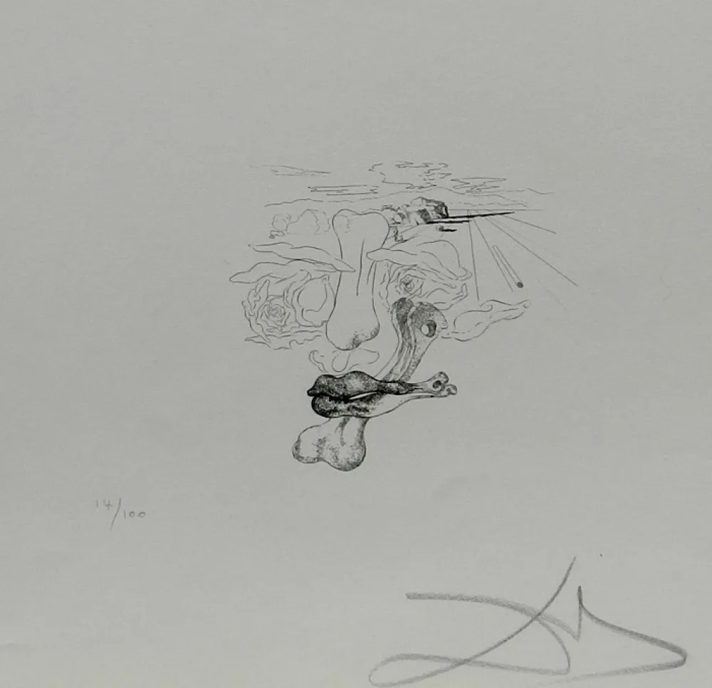 Incisione Dali - Les Chantes de Maldoror Carnal Transfiguration