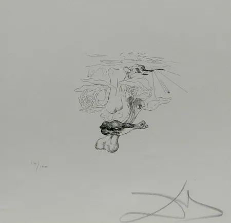 Incisione Dali - Les Chantes de Maldoror Carnal Transfiguration