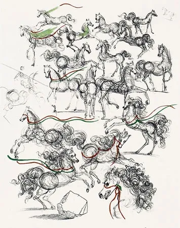 Incisione Dali - Les Petits Chevaux (Small Horses)