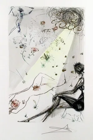 Incisione Dali - Looke not upon mee that I am blacke from Song of Songs of Solomon portfolio