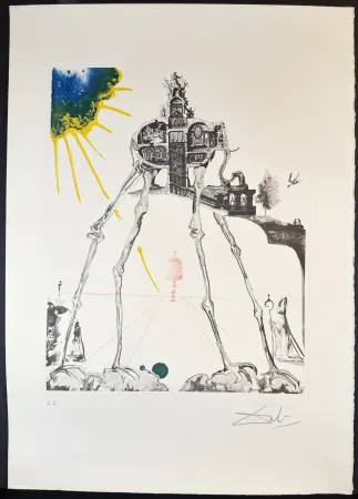 Incisione Dali - Memories of Surrealism Space Elephant