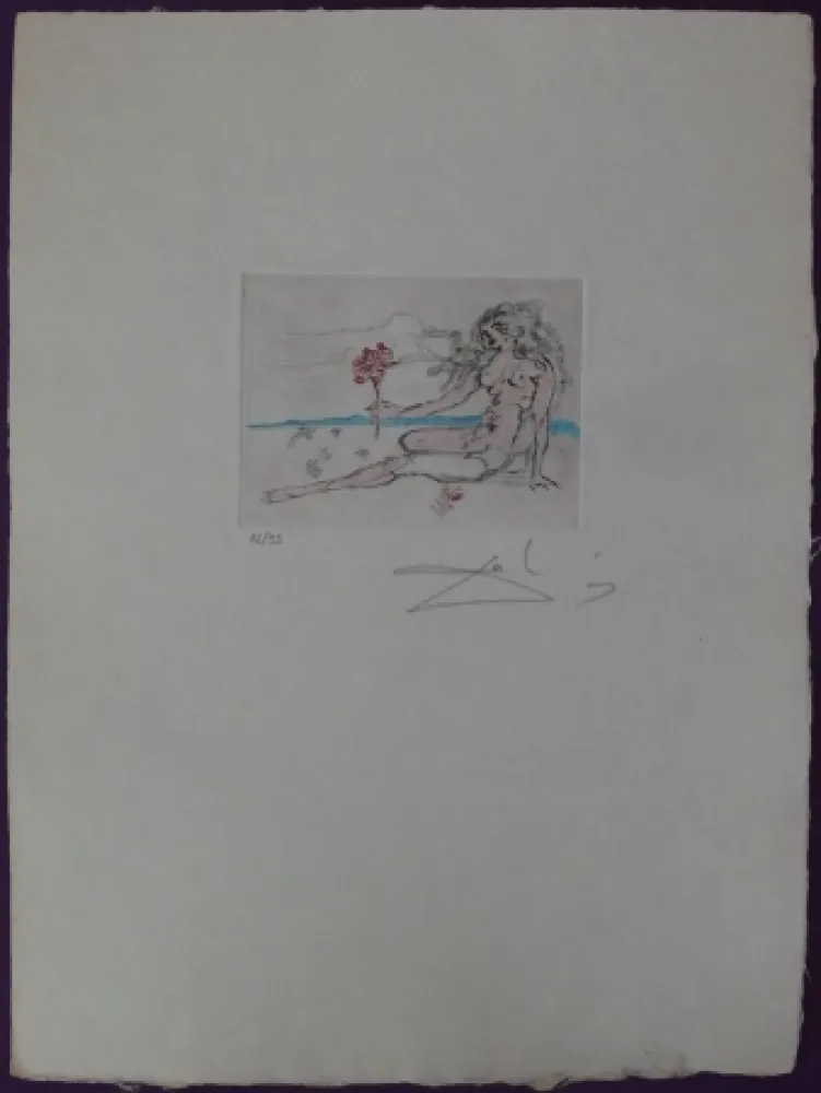 Acquaforte Dali - Nude with rose