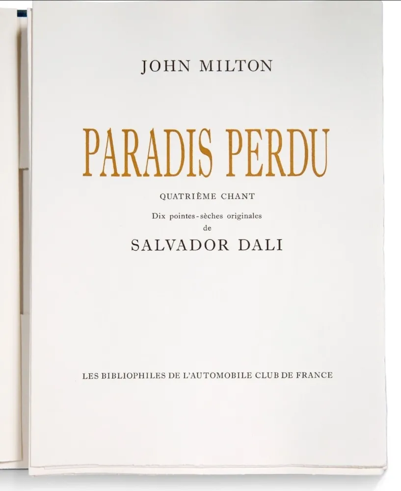 Libro Illustrato Dali - Paradis Perdu/ Milton