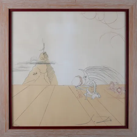 Incisione Dali - Paysage fossile imaginaire, 1968/1980 - Hand-signed