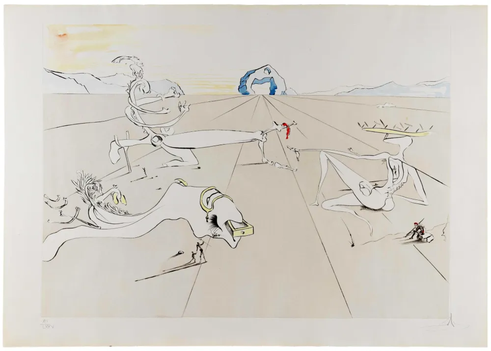 Incisione Dali - Paysage Surréaliste