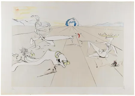 Incisione Dali - Paysage Surréaliste