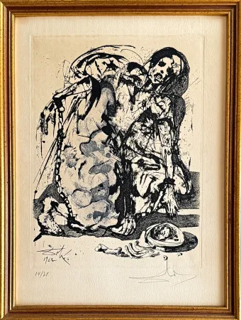 Acquaforte Dali - Personaje encadenado (Figure in Chains)