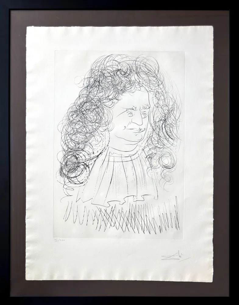 Acquaforte Dali - Portrait of la Fontaine