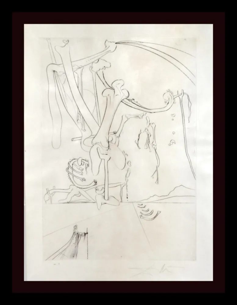 Incisione Dali - Roi, je t’attends a Babylone Des Rois Pendus aux Arbes...