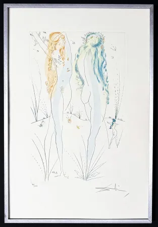 Incisione Dali - Salvador Dalí (1904–1989) – Return, O Shulamite – Etching with stencil and gilding on Arches paper – 1971