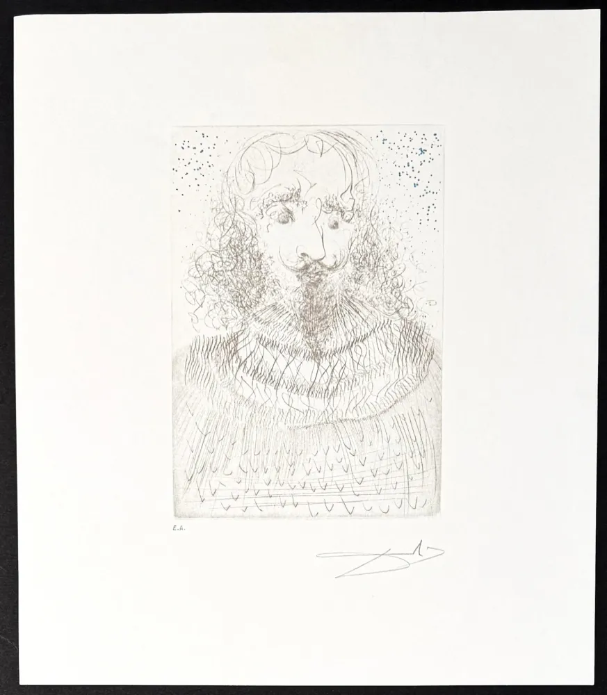 Incisione Dali - Salvador Dalí (1904–1989) - Shakespeare - Drypoint etching on Rives Paper - 1968