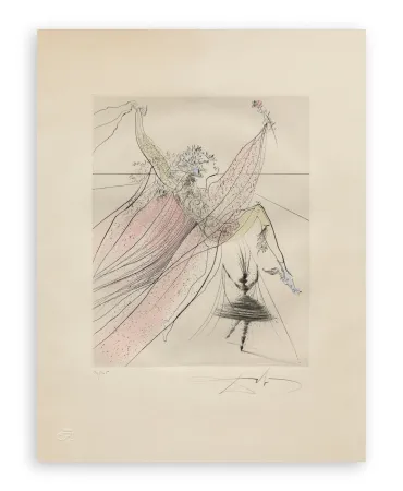 Incisione Dali - Salvador Dalí (1904–1989) - Terpsichore - Hand-coloured drypoint etching on Arches paper - 1971