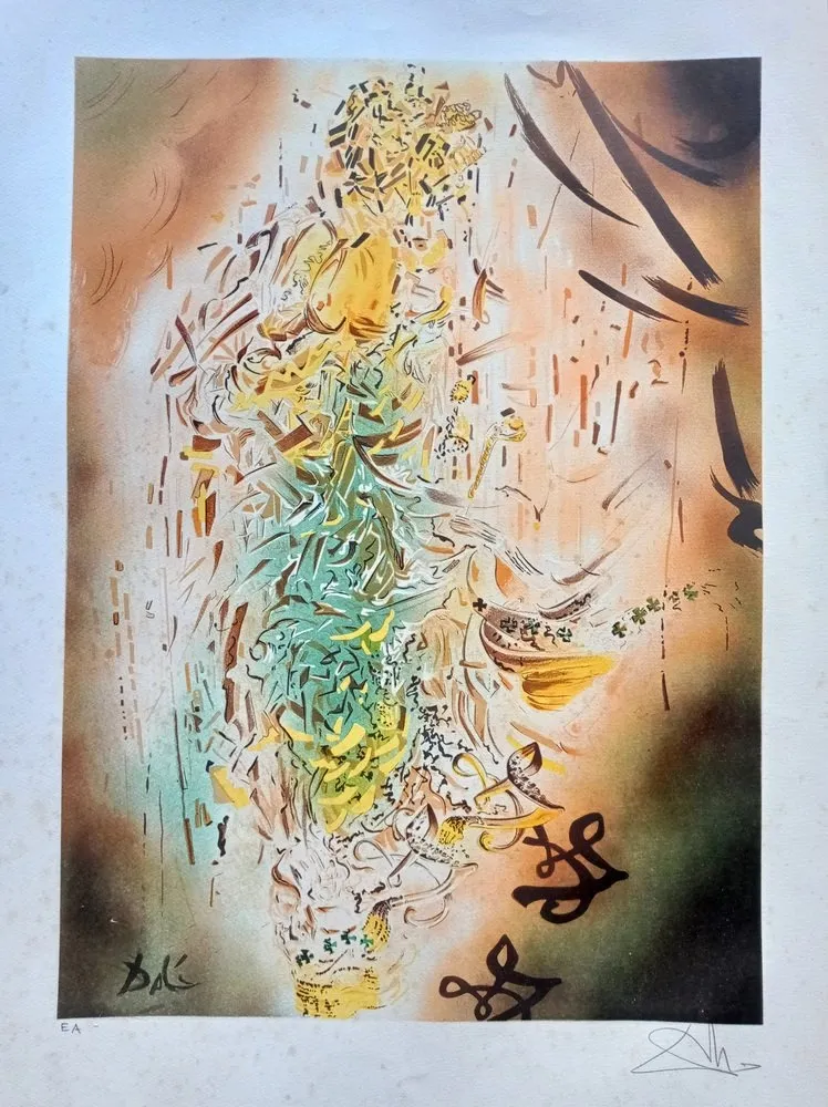 Litografia Dali - Salvador Dali, Cosmic Madonna, Beautiful surrealist handsigned composition, cca 1970