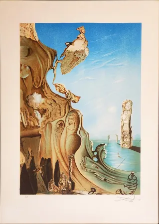 Litografia Dali - SALVADOR DALI, Monument impérial à la femme Gala (Memoire du femme-enfant), Superbe Lithograph Handsigned in pencil 