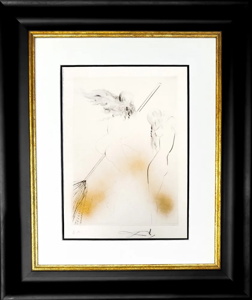 Incisione Dali - Sorcière au Balai